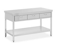Royal Catering Stainless Steel Table With Drawers - 150 x 60 cm - 400 kg RCAT-150/60-D