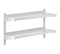 Royal Catering Stainless Steel Wall Shelf - 2 shelves - 30 x 100 cm RCWR-1000.3