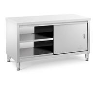 Royal Catering Stainless steel work cabinet - 150 x 70 x 85 cm - 600 kg Load capacity RCSSCB-150X70-E