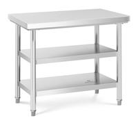 Royal Catering Stainless Steel Work Table - 100 x 70 cm - 500kg - 3 levels RCWT-100X70-3L-E