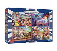 Royal Celebrations: Platinum Jubilee | 4 x 500 Piece Jigsaw Puzzles | Multi-Box Jigsaw | Sustainable Puzzle for Adults | Premium 100% Recycled Board | Great Gift for Adults | Gibsons Games