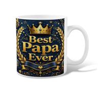 Royal Ceramic Coffee Mug, Celebration Elegant Stars Laurel Celebration Gold Novelty Tea Cup with Handle Ideal for Friendship Family Colleague Staff Sweetheart Teachers 11 Oz