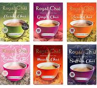 Royal Chai 6 Variety Pack Premium Instant Unsweetened Tea - 10 Single Serving Sachets in Each Pack