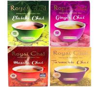 Royal Chai All Sweetened Tea Combo Pack Cardamom 220G Ginger 220G Masala 220G Turmeric 200G Instant Tea Product of United Kingdom