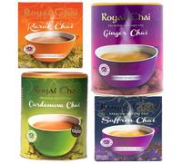 Royal Chai All Unsweetened Tea Combo Pack Cardamom 400G Ginger 400G Karak 220G Saffron 220G Instant Chai Product of United Kingdom