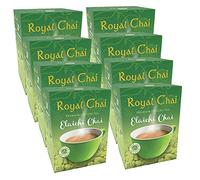 Royal Chai Elaichi Chai Unsweetened 180g (Pack of 8) - Premium Instant Cardamom Indian Tea
