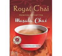 Royal Chai Masala Chai Premium Instant Tea, Unsweetened, Just Add Hot Water, 10 Cups for 1 box