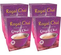 Royal Chai Premium Instant Ginger Tea - Unsweetened, Natural, 180g (Pack of 4)