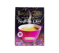 Royal Chai | Saffron Chai Sweetened | 10 Single Serving Sachets | Premium Instant Tea | 200g