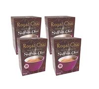 Royal Chai Saffron Chai Sweetened Instant Tea - 220g x 4 Pack - Premium, Natural, No Preservatives, No Chemicals