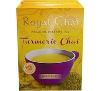 Royal Chai Turmeric Chai Premium Instant Tea, Sweetened, 10 Cups for 1 box