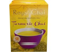 Royal Chai Turmeric Chai Premium Instant Tea, Unsweetened, 10 Cups for 1 box
