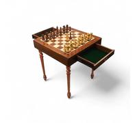 Royal Chess Mall - 23" Tournament Chess Board Table with 4.1" Pro Staunton Weighted Wooden Chess Pieces - Golden Rosewood