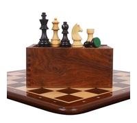 Royal Chess Mall - 3.9" Championship Chess Set Combo -Pieces in Ebonised Boxwood with Board and Box