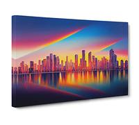 Royal City Skyline Architecture Canvas Print | Gallery Wrapped 30mm Frame Wall Art | 30x20 inches | Ready to Hang | Contemporary Cityscape Picture | Living Room Bedroom Lounge Office