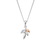 Royal Clogau Leaf Pendant with Topaz Sterling Silver STERLING SILVER & 9CT ROSE GOLD
