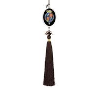 Royal Coat of Arms of England Automotive Interior Mirrors Hanging Crystal Pendant Lucky Charm Car Rearview Ornament Ellipse