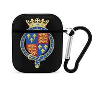 Royal Coat of Arms of England Compatible with Airpod 1/2 Case PC Scratch-Resistant Drop-Proof Protective Cover with Keychain Black-style