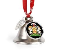 Royal Coat of Arms of The Kingdom of Scotland Cute Christmas Bells Ornaments Xmas Holiday Sliver Bell for Home Yard Garden Decor