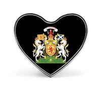 Royal Coat of Arms of The Kingdom of Scotland Cute Heart Badge for Women Men Novelty Funny Brooches Pins for Shirts Bags Hats