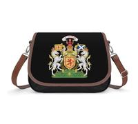 Royal Coat of Arms of The Kingdom of Scotland Funny Crossbody Bags for Women Trendy Leather Purses Wide Strap Shoulder Bag