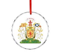 Royal Coat of Arms of The Kingdom of Scotland Glass Christmas Ornaments for Home Personalized Xmas Hanging Pendant Decorations