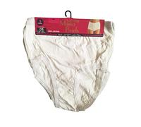 Royal Collection 12 Pairs Ladies Elasticated Full Briefs 100% Cotton Comfortable Underwear Relax Fit Knickers - Colour Choice - Sizes 10 to 20 (White, WMS 10-12 (Hip 36-38))
