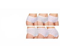 Royal Collection 12 Pairs Ladies Ribbed Tunnel Full Briefs 100% Cotton Comfortable Underwear Relax Fit Knickers - Sizes 10 to 20 (XXOS 18-20 (Hip 48-50), Mixed Floral)