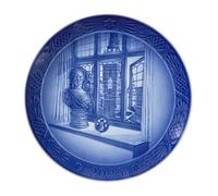 Royal Copenhagen 1074923 Earplate, 2025 Edition, Blue Collectable "QUEEN JULIANE MARIE" Diameter Approx. 7.1 inches (18 cm), Blue