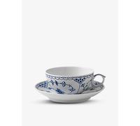 Royal Copenhagen Royal Copenhagen Blue Fluted Half Lace Cup and Saucer Set 200ml