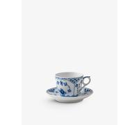 Royal Copenhagen Royal Copenhagen Blue Fluted Lace Porcelain Cup and Saucer Set