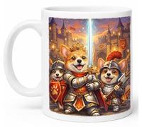 Royal Corgi Knight Mug - Cute Medieval Dog Warrior Gift Mug