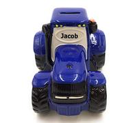 Royal County Ceramic Blue Tractor Money Box Personalised 'Jacob' A Gift for the Little to the big Farmer. Birthday, Christmas, Communion, Christening