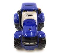 Royal County Ceramic Blue Tractor Money Box Personalised 'Ryan' A Gift for the Little to the big Farmer. Birthday, Christmas, Communion, Christening