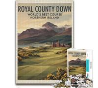 Royal County Down Golf Course Vintage Poster Jigsaw Puzzle, 1000 Pieces | Puzzle for Adults - thoughtful year-end gift with hands-on indoor leisure.