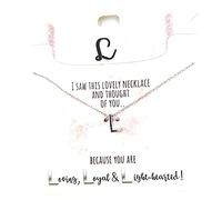 Royal County L - HEART PENDANT NECKLACE - Gorgeous personalised silver heart pendant necklace, with sparkly diamond in middle.