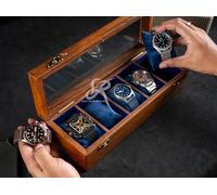Royal Craft Expertise Mens watch box, Watch display case, Indian Rosewood watch box case organizer for men, Velvet lining glass lid, Solid Gift for Him