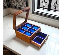 Royal Craft Expertise Personalized 6-Drawer Watch Box for Men - Handmade Indian Rosewood Watch Case with Velvet Lining | Custom Wooden Watch Organizer for Special Occasions