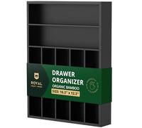 ROYAL CRAFT WOOD Bamboo Kitchen Drawer Organizer - Silverware Organizer/Utensil Holder and Cutlery Tray (Black)