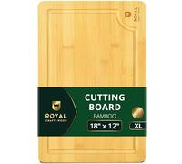 ROYAL CRAFT WOOD Extra Large Cutting Boards for Kitchen Meal Prep & Serving-Bamboo Wood Cutting Board with Deep Juice Groove - Charcuterie & Chopping Butcher Block for Meat - Gadgets Gift (XL 18x12")