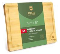 Royal Craft Wood Organic Bamboo Cutting Board with Juice Groove - Kitchen Chopping Board for Meat (Butcher Block) Cheese and Vegetables
