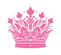 Royal Crown Elegant Crown Silhouettes symbolizing Power and Authority on and Engraving Stickers 54.6x60.5cm Can Modify and add Information Pink