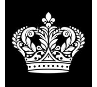 Royal Crown Silhouettes symbolizing Power and Authority on and Engraving Decals 49.2x58.3cm Can Modify and add Information White