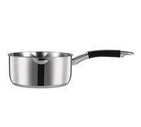 Royal Cuisine 14cm Stainless Steel Milk/Tea Storage pan Egg/Water Boiling Pot with 2 Sided Pouring Lips Induction hob Home and Kitchen Saucepan with Silicone Handle lid Free