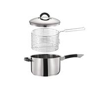 Royal Cuisine 20cm Stainless Steel Chip Pan Induction Pot Deep Fry Fries Pot Lid