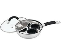 Royal Cuisine 20cm Stainless Steel Egg Poacher Pan and Lid| Non-Stick 4 Egg Poaching Cups| Induction Safe Egg Poaching Pan