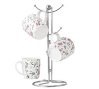 Royal Cuisine Kitchen Roll Holder & Mug Tree Set Paper Towel Holder Cup Holder & Mug Stand for Kitchen Countertop Durable Mug Holder with 6 Hooks-Kitchenware