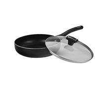 Royal Cuisine Non-Stick Deep Aluminium Frying pan with lid Saute' Pans with Heat Resistant Handle Egg Omelette Cooking Pan for Induction Hob (28)
