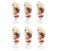 Royal Cuisine Set of 6 Tall Dessert Cups Milkshake Glasses 360ml Knickerbocker Glory Long Dessert Bowls Sundae Glasses Ice Cream Dessert Glass Cups-Glassware Tableware