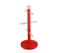 Royal Cuisine Stainless Steel Coffee Tea Mug Tree Mug Hanger Stand Tea Coffee Cup Holder with 6 Hooks Mug Holder for Counter (Red) Kitchen Storage Rack-Kitchen Accessories
